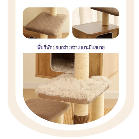 คอนโดแมว Catry รุ่น Cat Tree Casio สีเบจ_5